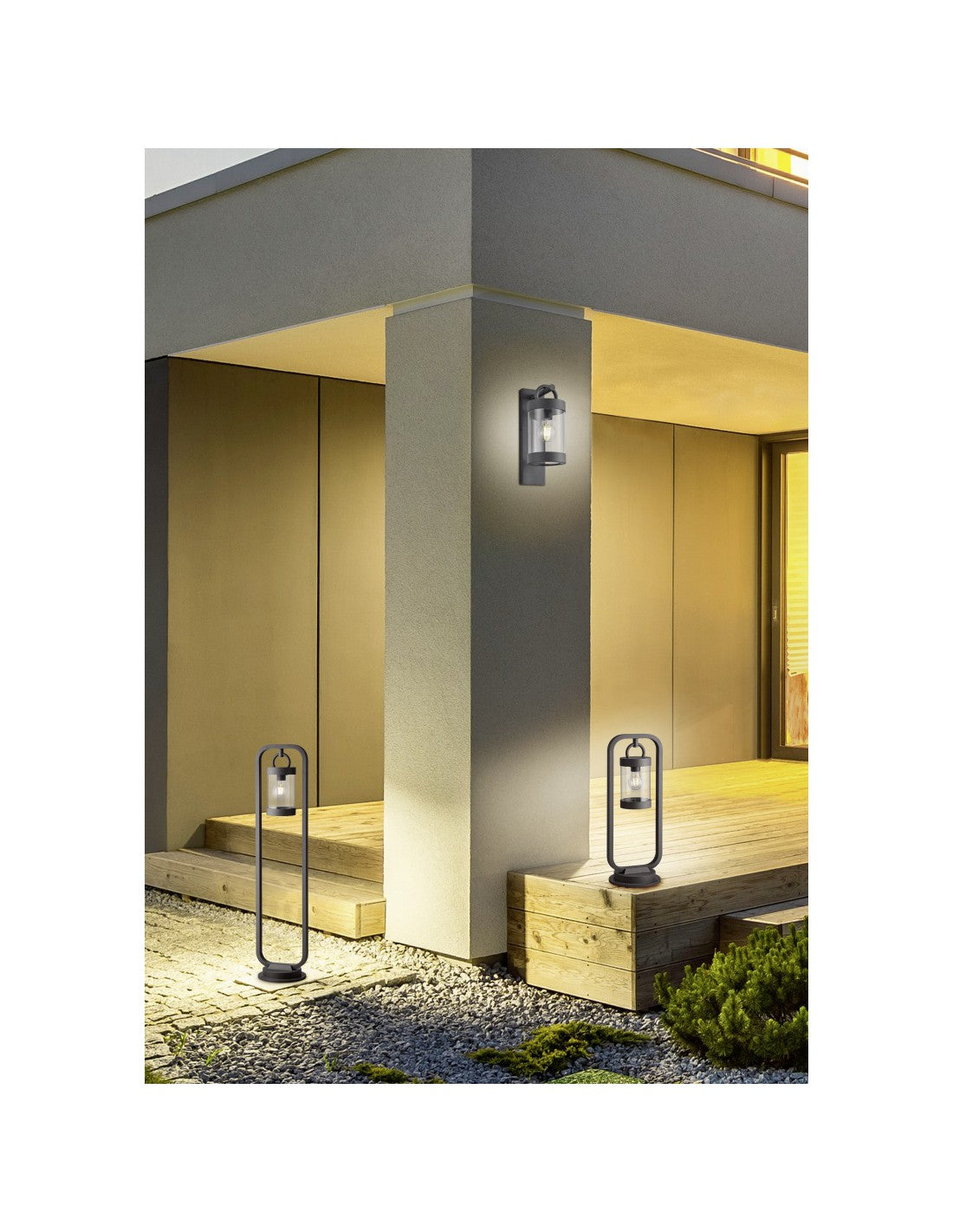 Außenmast Sambesi Anthrazit H100 cm Dämmerungssensor IP44 Trio Lighting