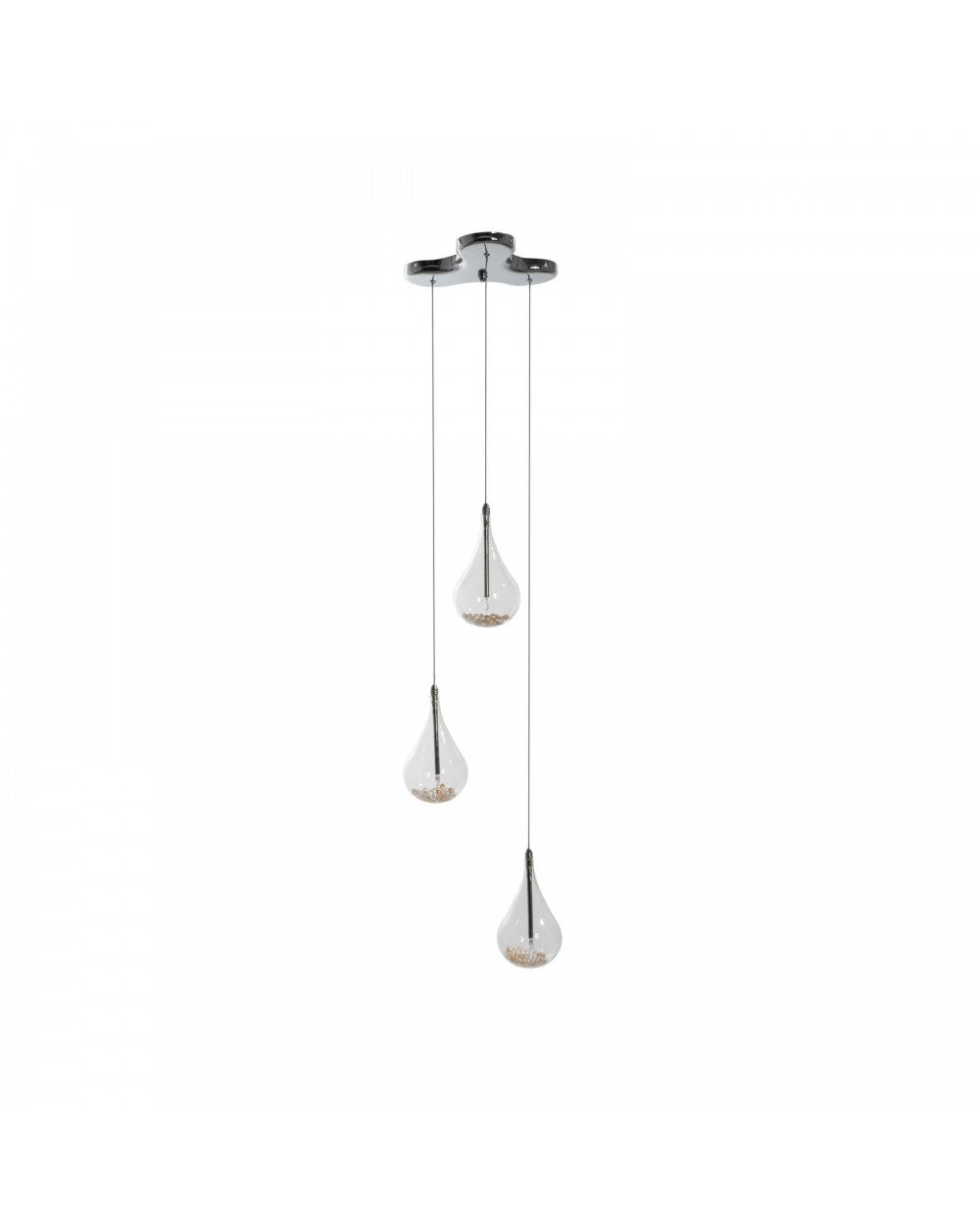 Perle STS rosafarbene Hängelampe aus Glas und Metall