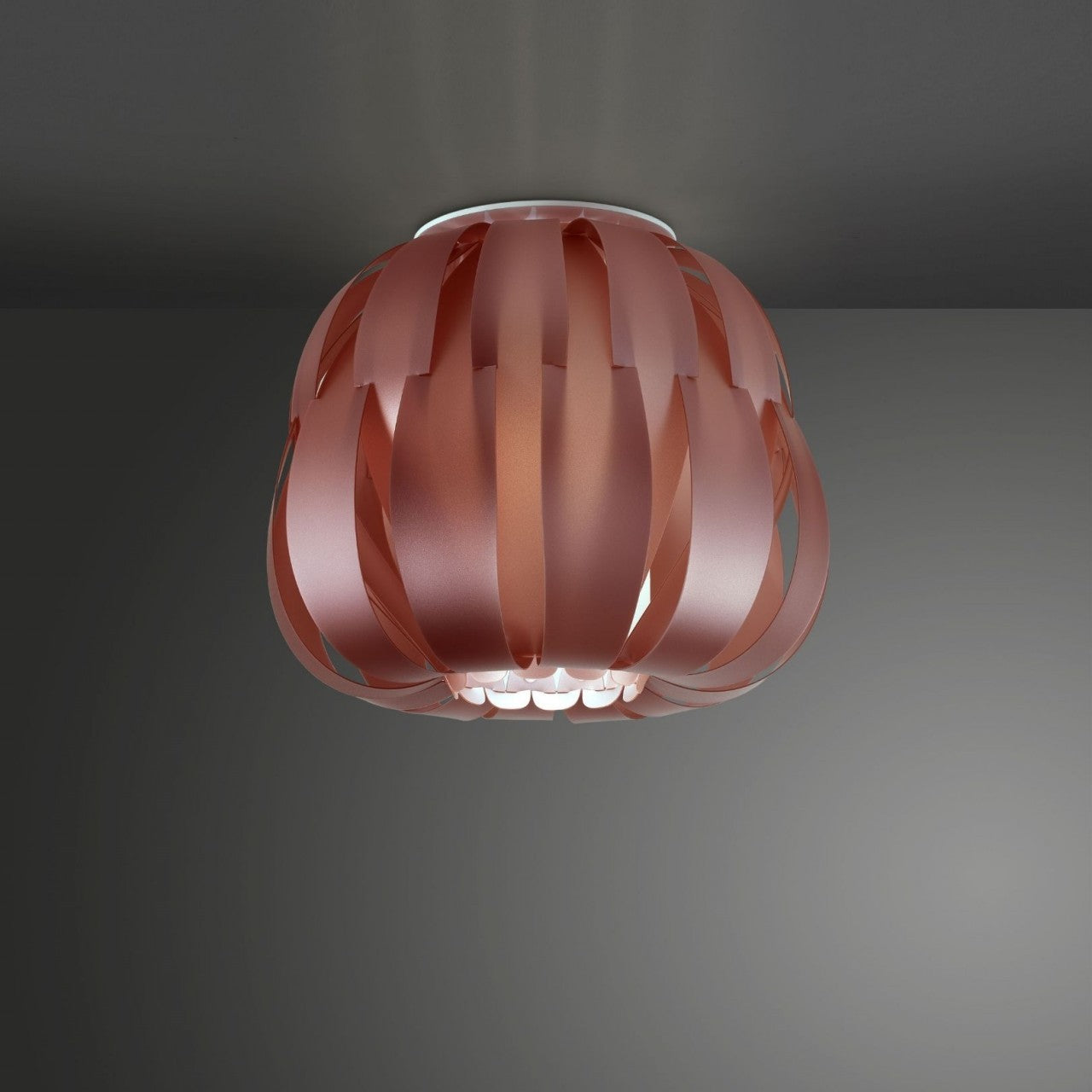 Rosa Deckenleuchte aus Metall cm. 19:00 x 17:00 Uhr