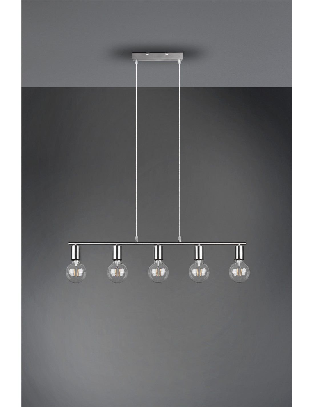 Pendelleuchte 5xE27 Vannes Nickel L82 cm Trio Lighting