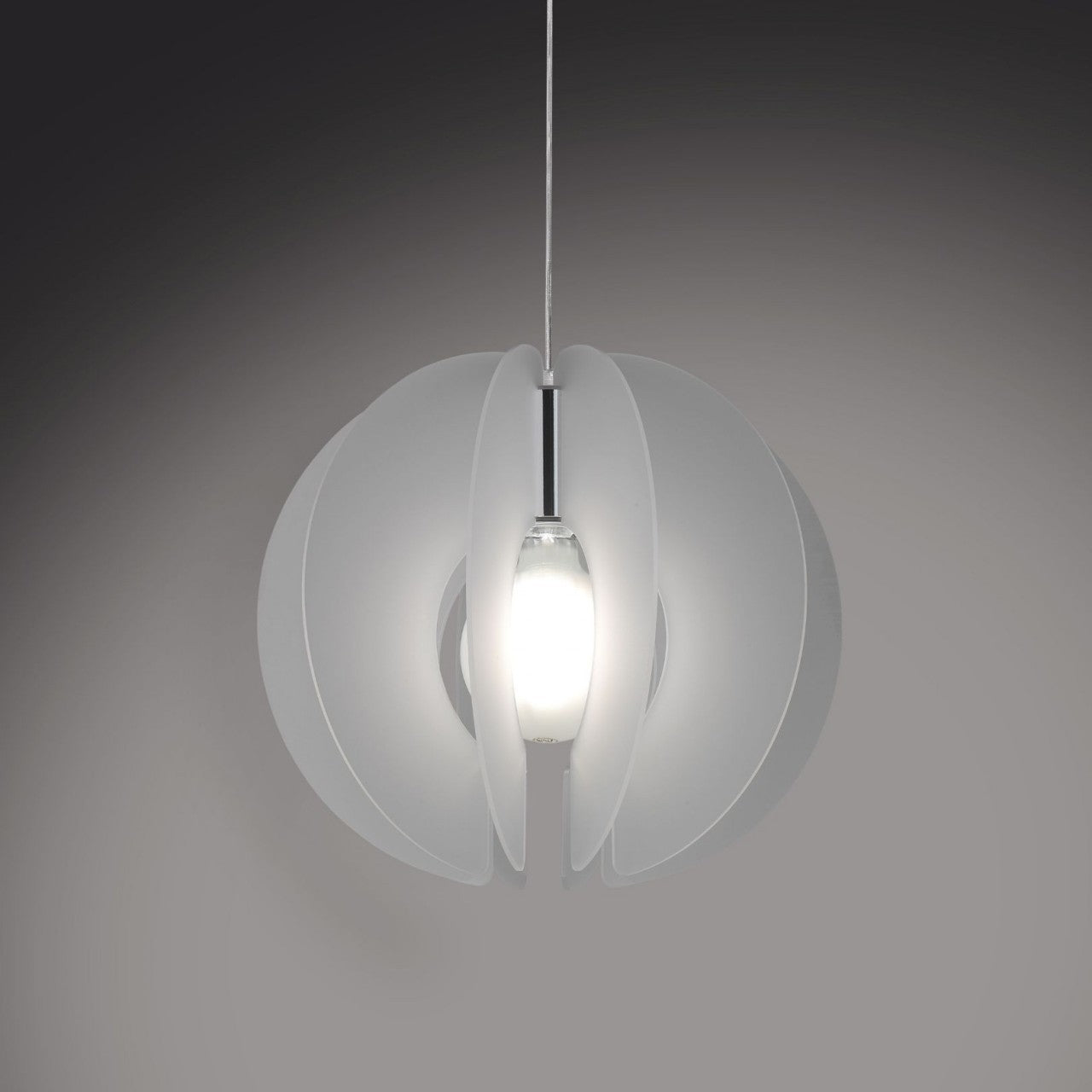 Sirio Hängeleuchte aus satiniertem verchromtem Metall cm. 40 x 40 Std