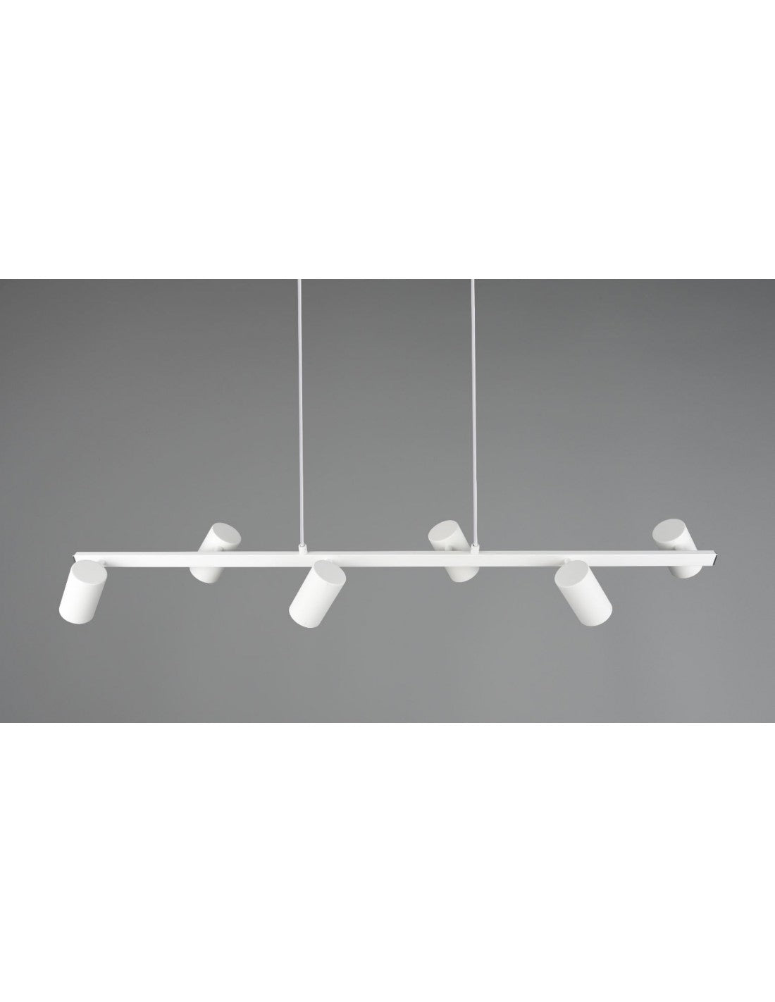 Weißer Kronleuchter mit 6 verstellbaren zylindrischen GU10-Spots Marley Trio Lighting