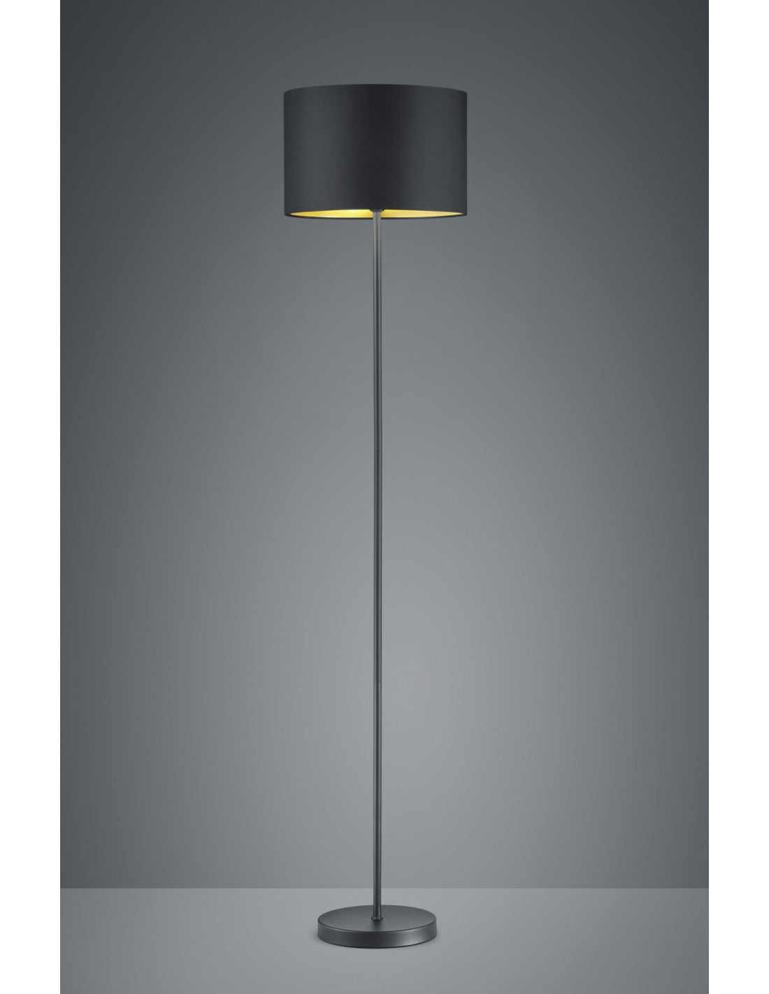 Piantana Hostel Metall-schwarz-Oro H160 cm Ø35 cm Trio Lighting