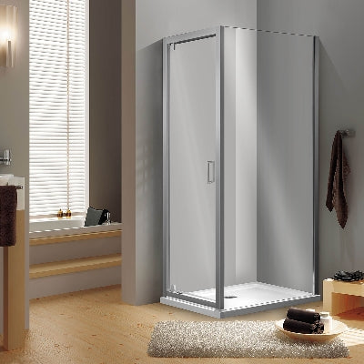 Schwenkbare Duschtür aus Kristall – Essential Line – 68–72 cm / Öffnung 50,5 cm