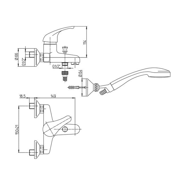 Mäuse, Vasengefäße, vollständig gepumzt, mit Duschknochen und Mauer