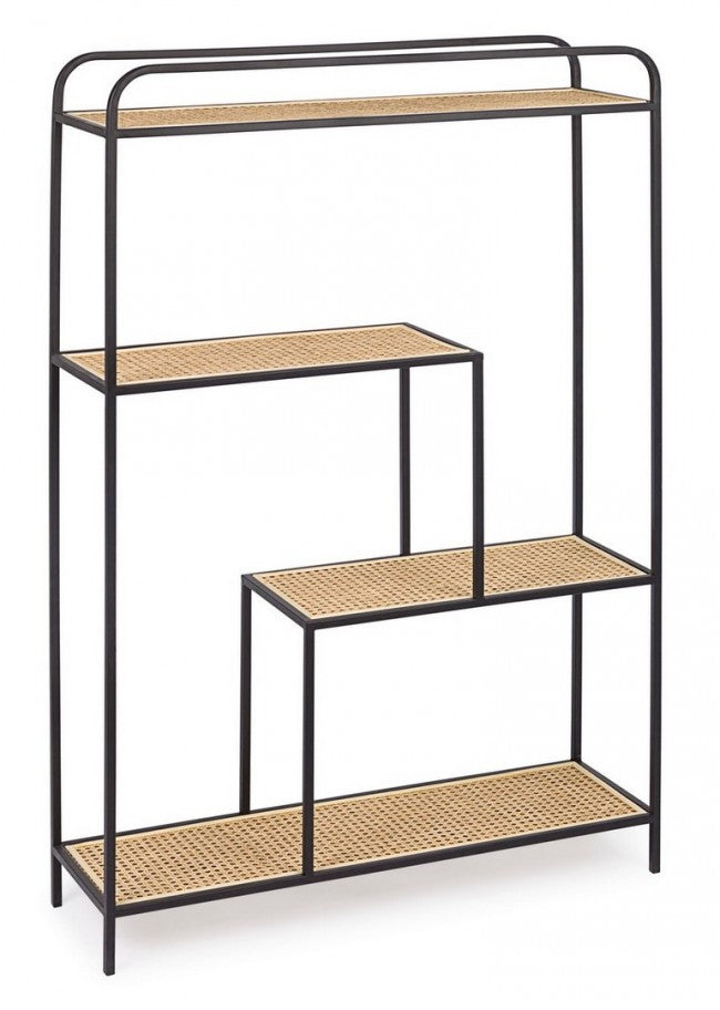 Geformtes Bücherregal aus Stahl mit vier Regalen Anthrazit ELYOT 85,5x25,5x h131 cm