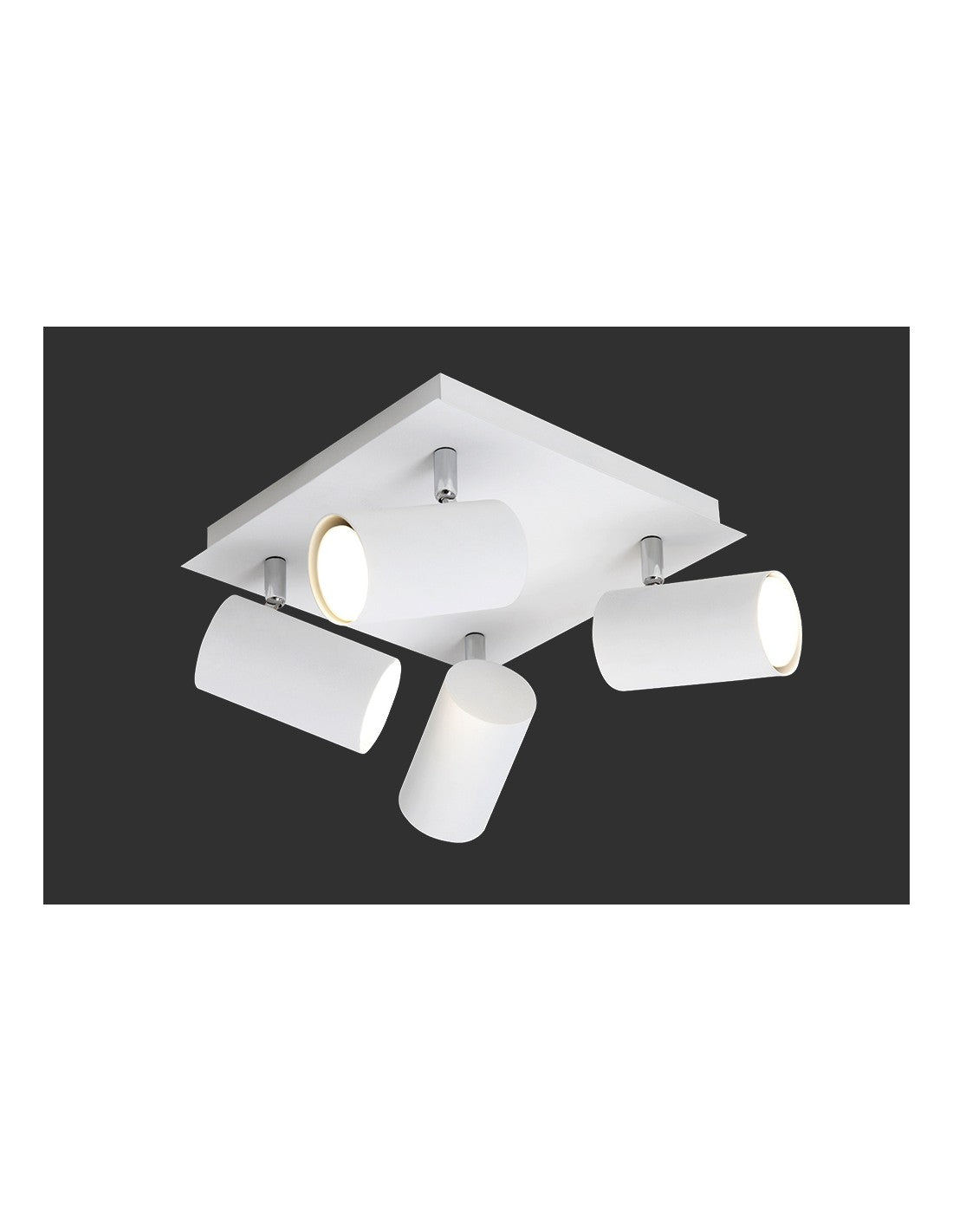 Quadratische Deckenleuchte mit 4 verstellbaren Strahlern Marley White Trio Lighting