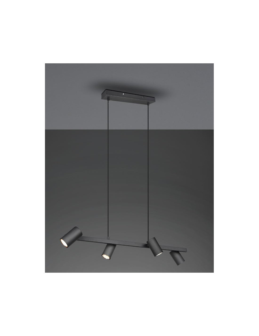 Schwarze Aufhängung mit 4 verstellbaren GU10-Strahlern Marley Trio Lighting
