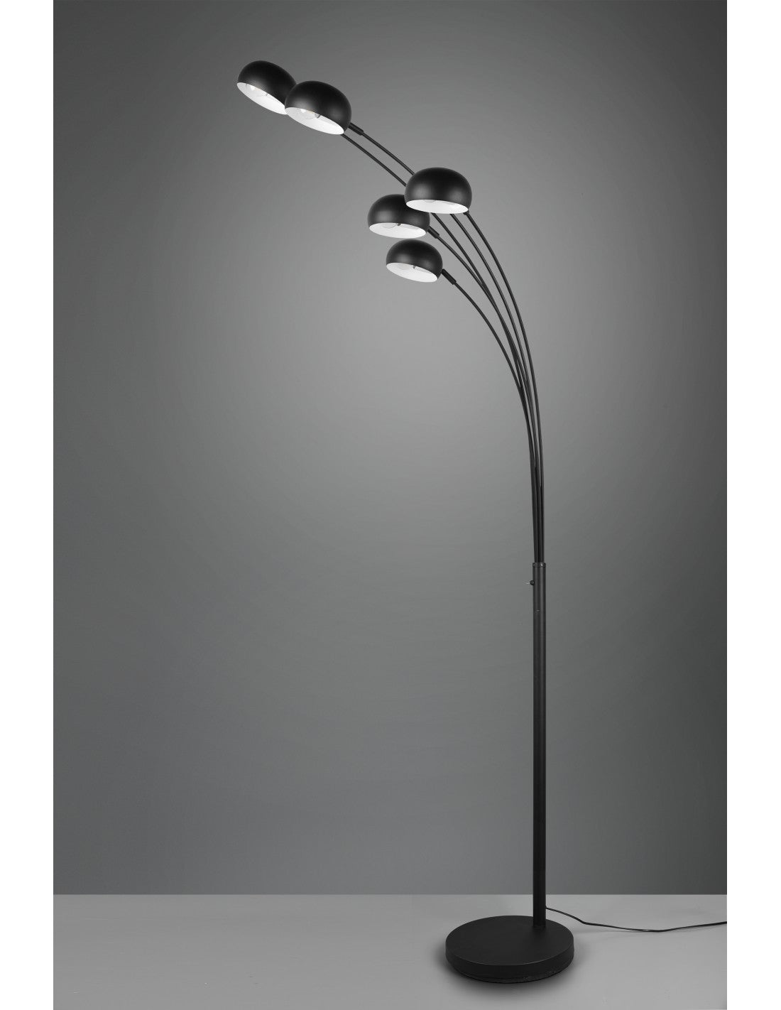 Piantana In Metallo Nero Armi ad Arco Dito 5xe14 Trio Lighting