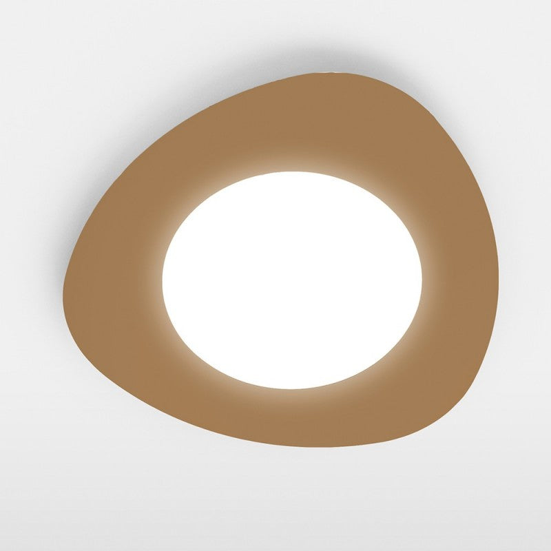 Integrierte LED-Deckenleuchte aus goldfarbenem Metall, 42 x H5 cm