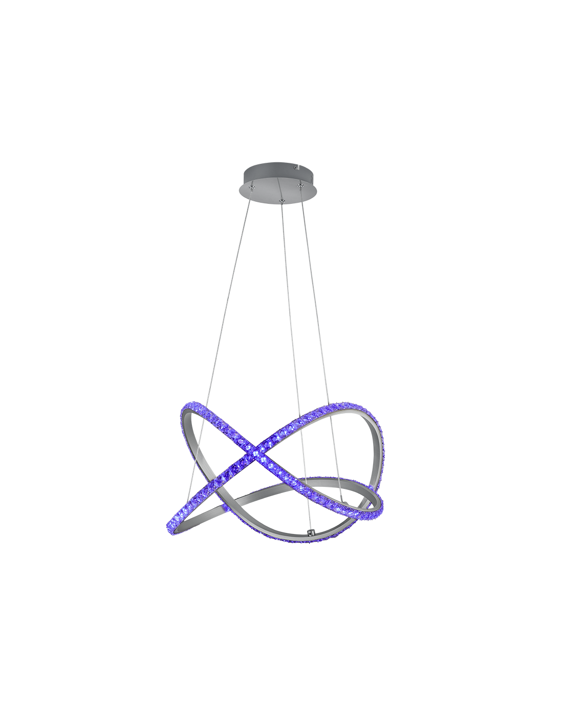 Moderne Pendelleuchte Rubin LED dimmbar RGB-Kristalleffekt Ø50 cm Trio-Beleuchtung