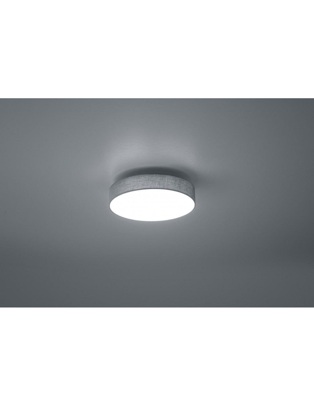 LED-Deckenlampenschirm Lugano grauer Stoff Ø30 cm Trio Lighting