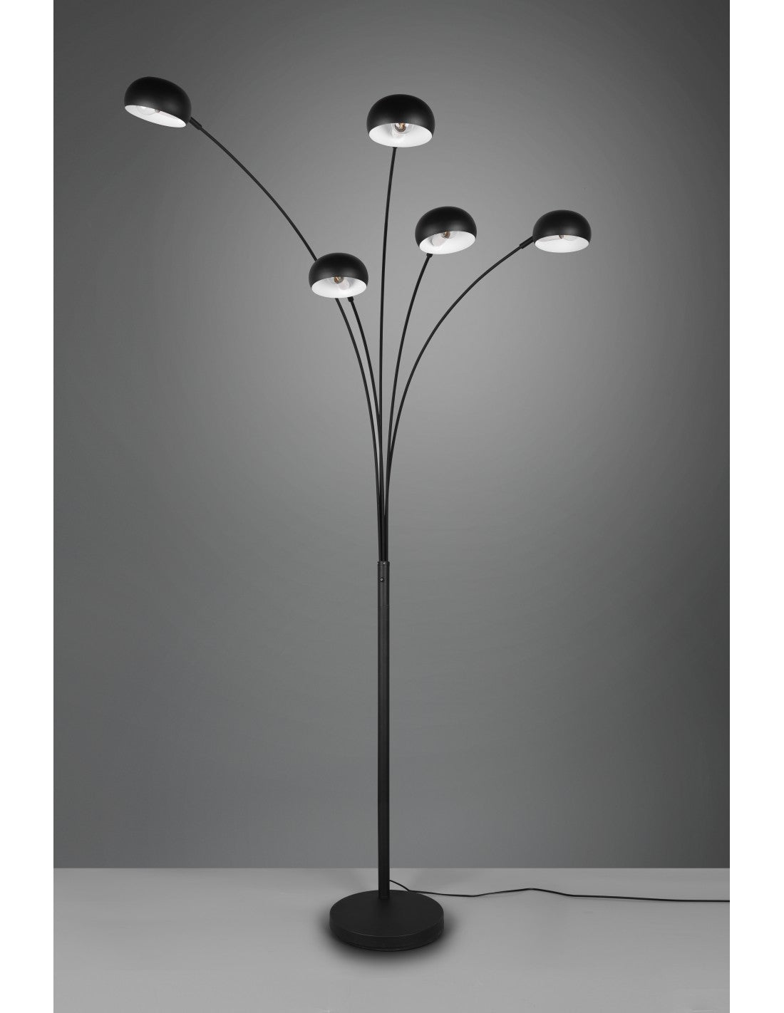 Piantana In Metallo Nero Armi ad Arco Dito 5xe14 Trio Lighting