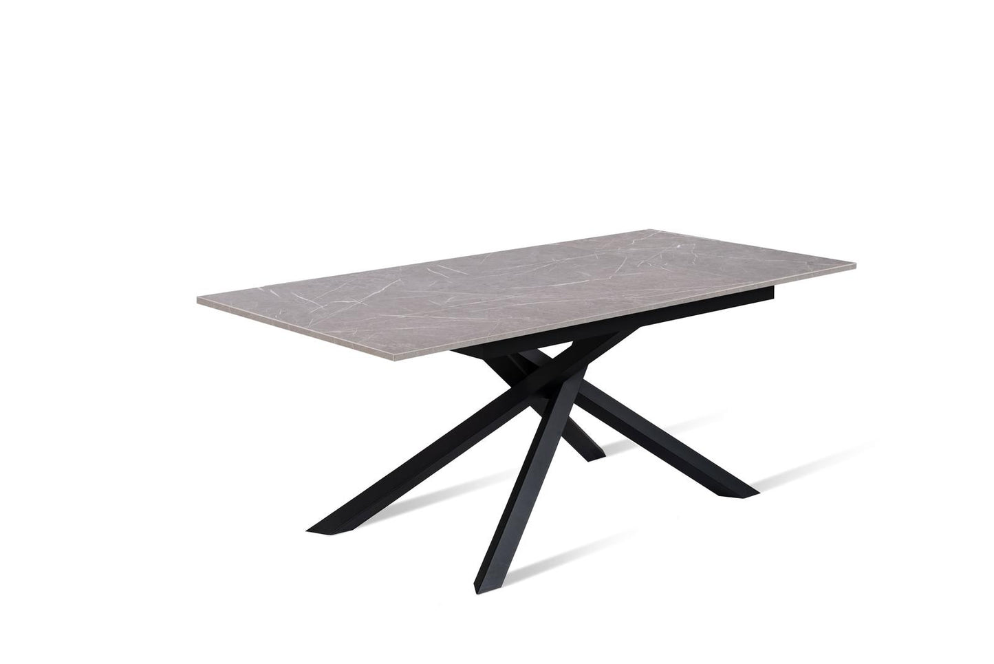 Anthrazit-schwarzer ausziehbarer Tisch 90 cm x 140-190 cm H. 76 cm
