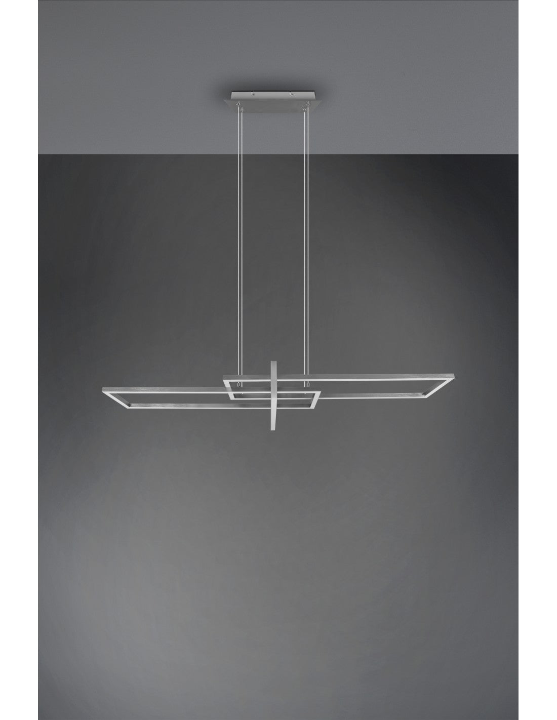 Salinas-Aufhängung, 3 rechteckige LEDs, 34 W, Nickel, L110 cm, dimmbar, Trio-Beleuchtung