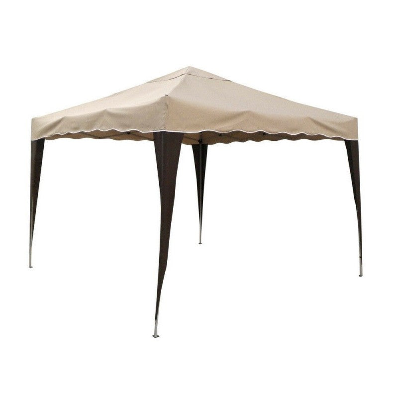Tragbarer, faltbarer Gartenpavillon in Beige, 3 x 3 m