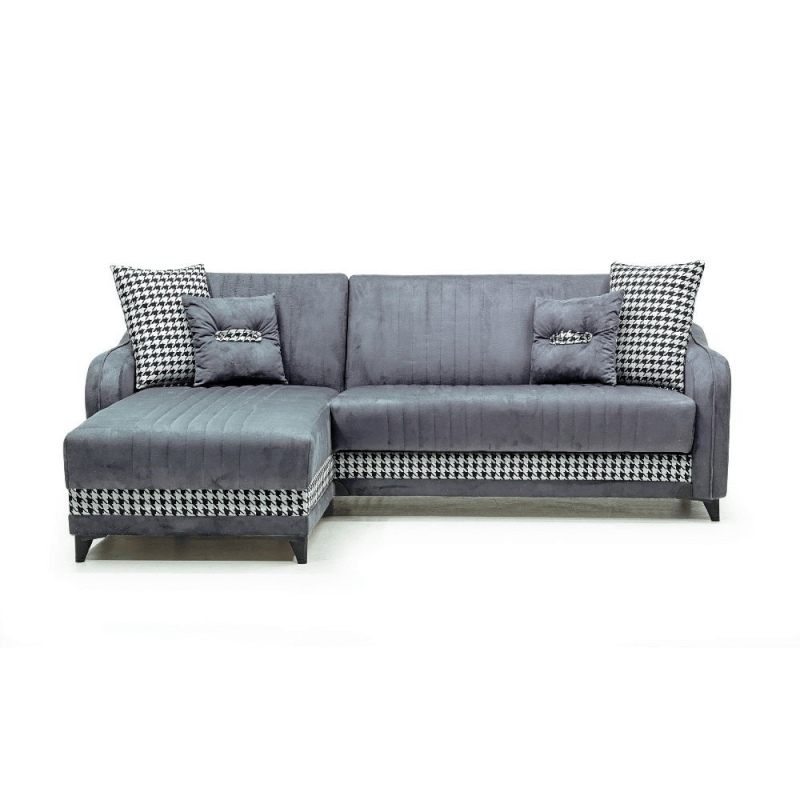 Sofa mit umkehrbarer Containerhalbinsel Laos grau 246x138x92 H
