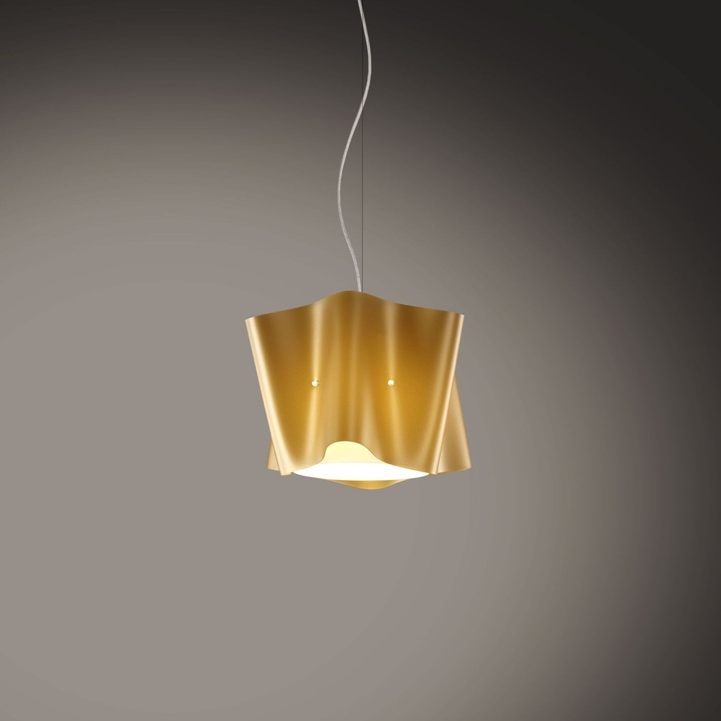 Neue goldene Aufhängung aus verchromtem Metall cm. 25 x 25