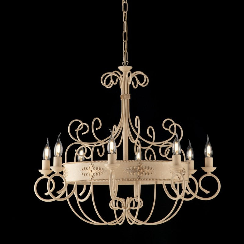 Lampenlampen mit Dekoration mit Dekoration von 8 Leuchten mit Fregern