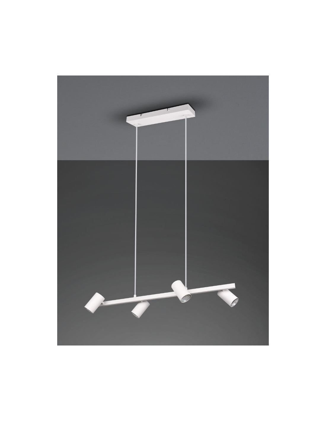 Weiße Aufhängung mit 4 verstellbaren GU10-Strahlern Marley Trio Lighting