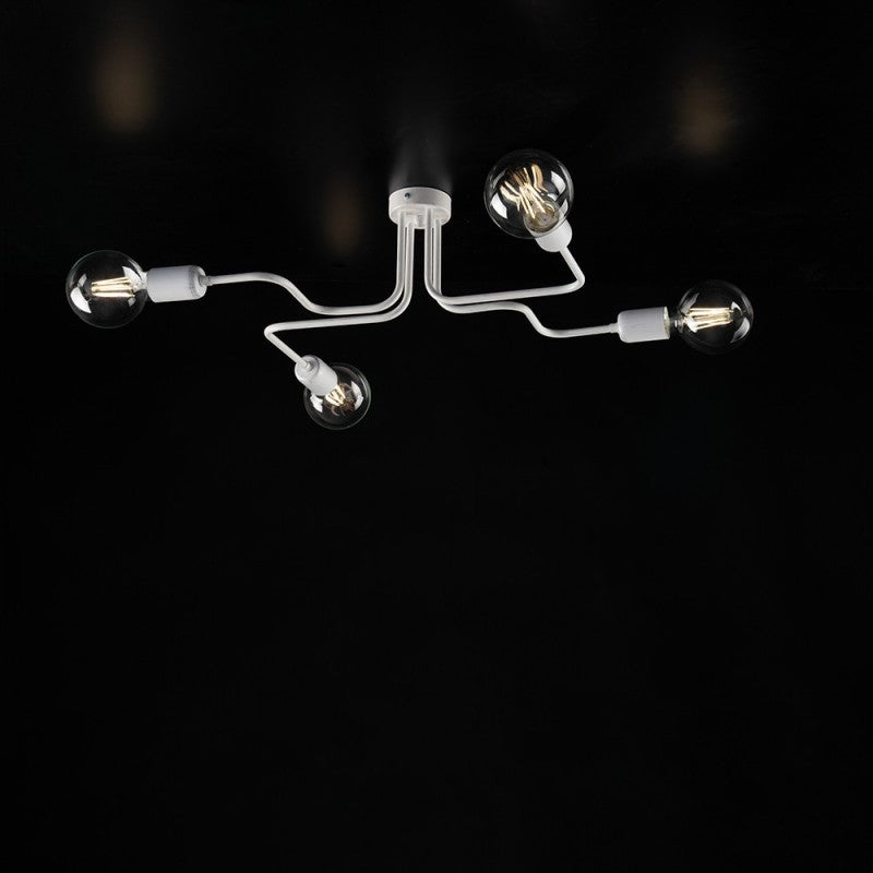 Weiße, weiße, silberne Zierkappe, mit einer Silberdekoration 4 Leuchten