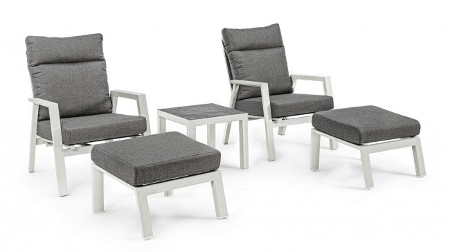 Hocker aus Aluminium mit Kledi Mondkissen