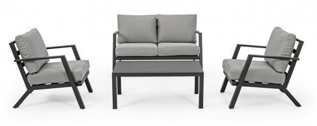 YK13 4-teiliges Garten-Lounge-Set in Anthrazit