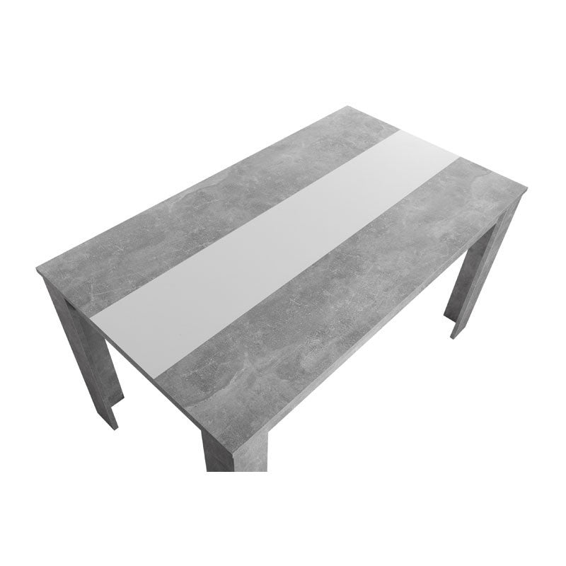 Zementfarbener Esstisch mit schwarzem oder weißem Wendeeinsatz, 138 x 80 x 74 cm