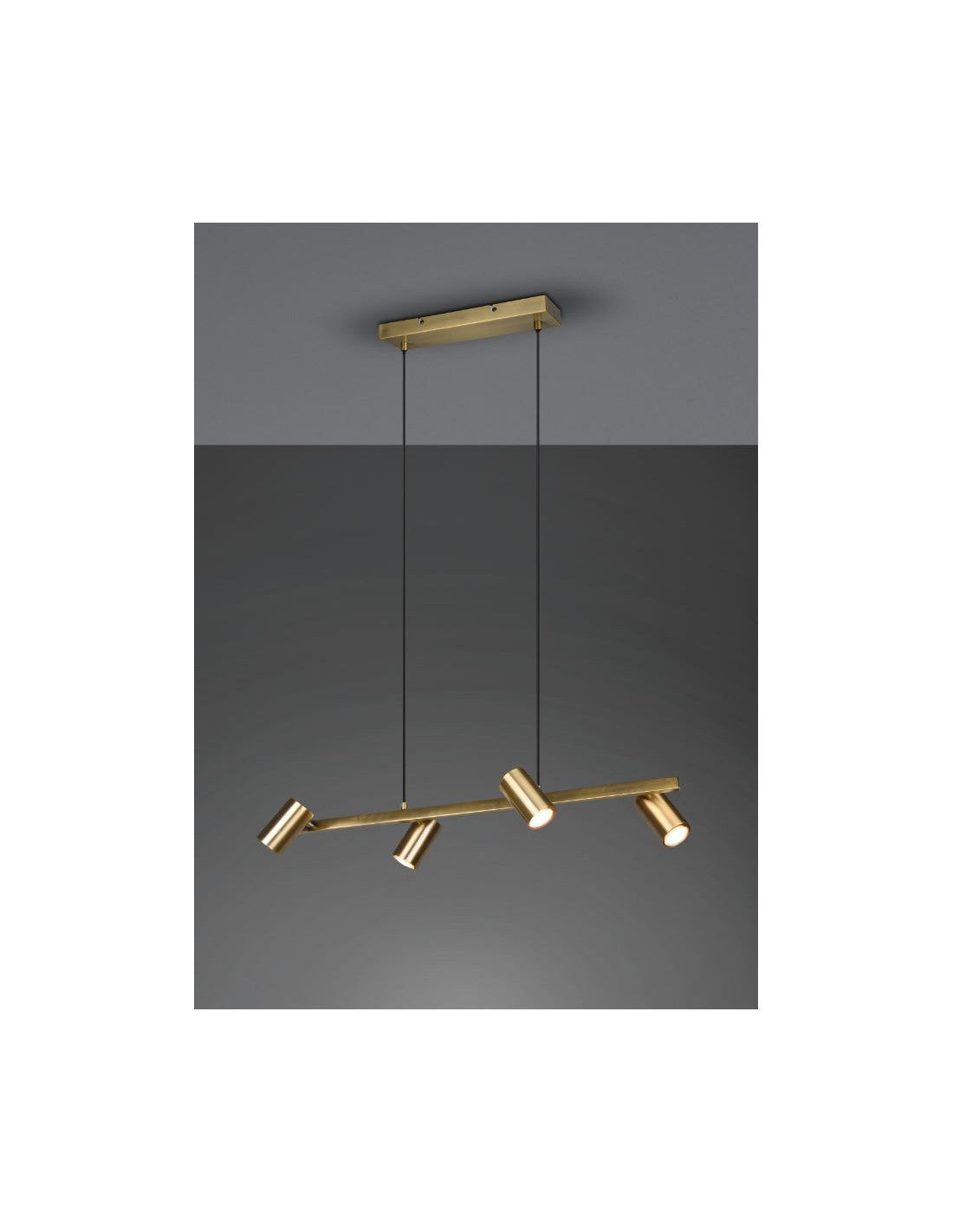Aufhängung 4 verstellbare GU10-Strahler Marley Aged Brass Trio Lighting