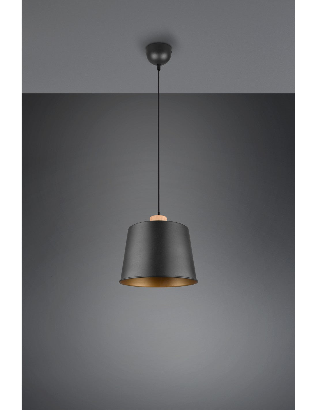 Einzelner Pendellampenschirm Schwarzgold Harris Trio Lighting
