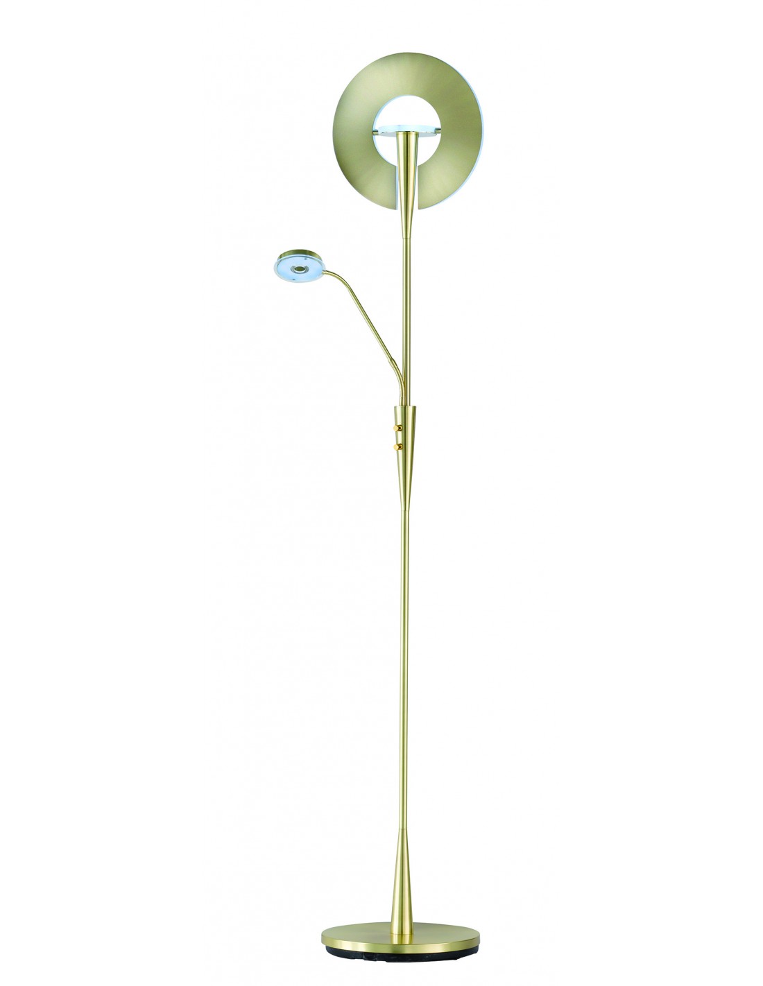 Piantana Led mit Luce Spot zum Lesen des Deinbaren Quebec Ottone Trio Lighting
