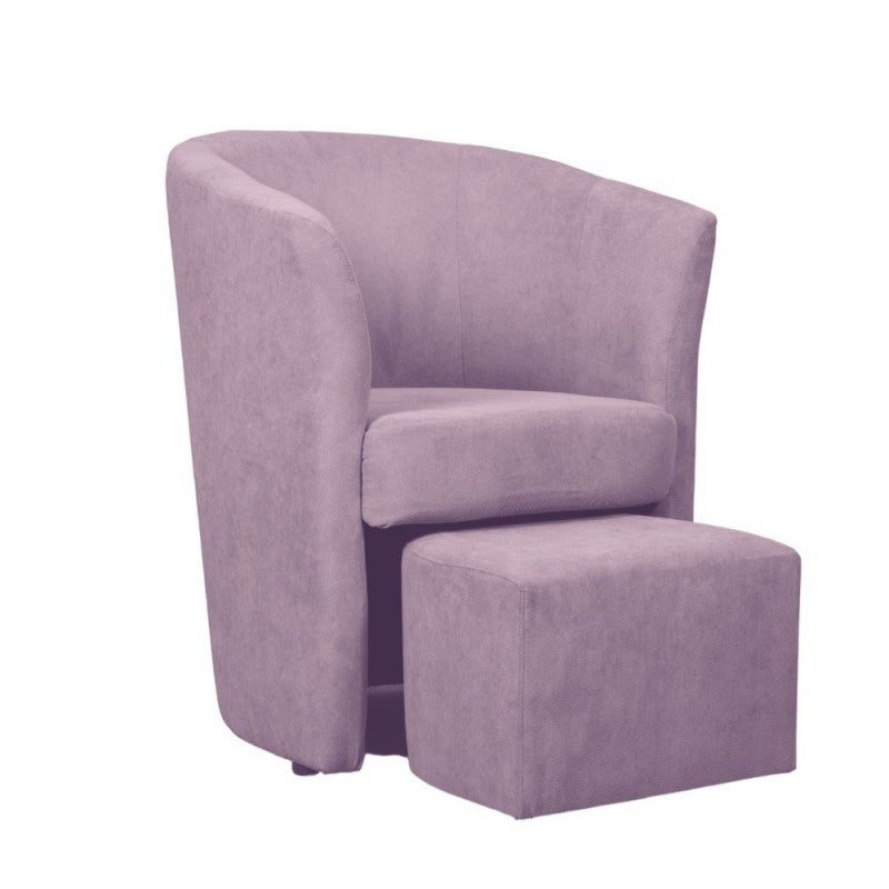 Stoffsessel mit abnehmbarem Pouf DJERBA Antikrosa 63,5x 62,5x h76 cm