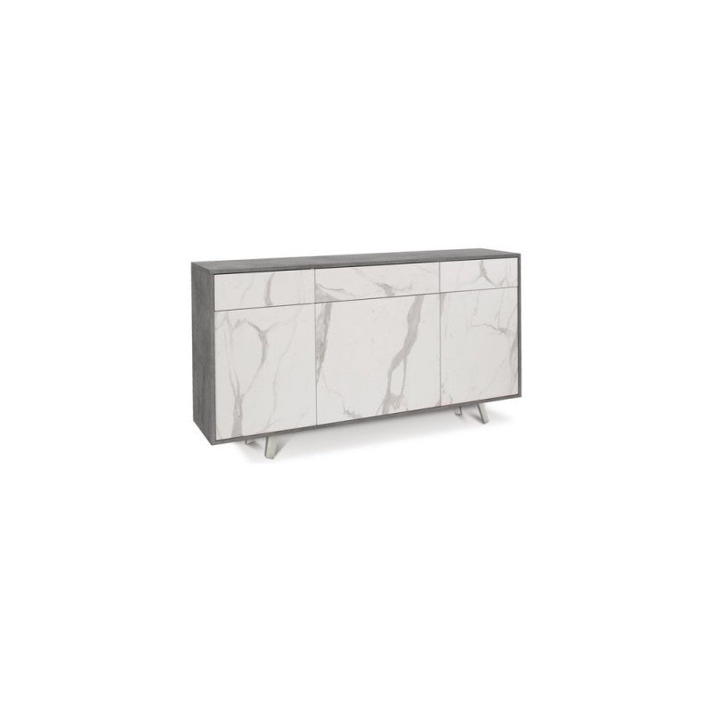 Sideboard drei Türen drei Schubladen Zement Marmor 164x41x h92 cm