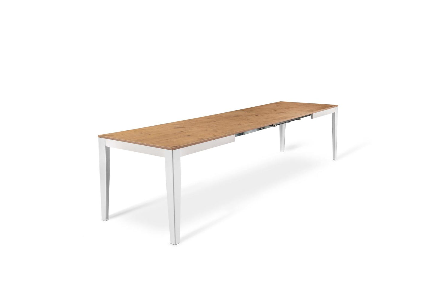 Ausziehbarer Tisch Eiche-weiß 80 cm x 130-290 cm H. 76 cm