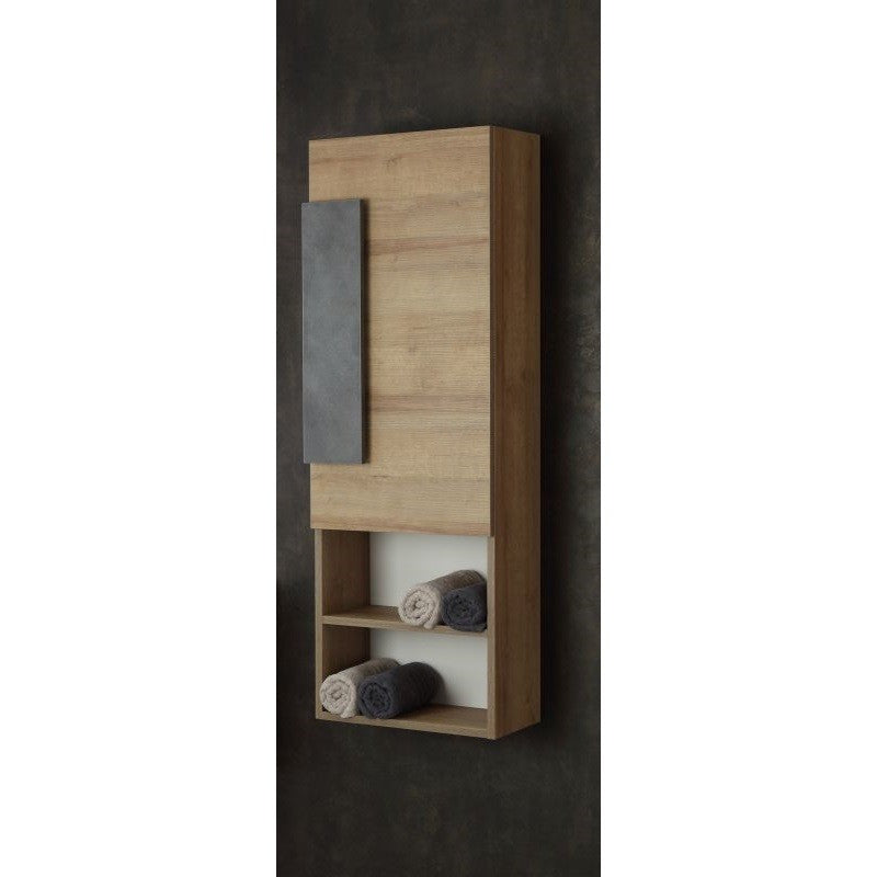 Badezimmerschrank Eichentür und zwei Regale 45x26x h135 cm