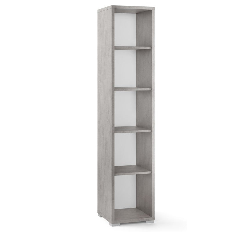 Modernes schmales Holzregal Beton vier Regale 39x41x h182 cm