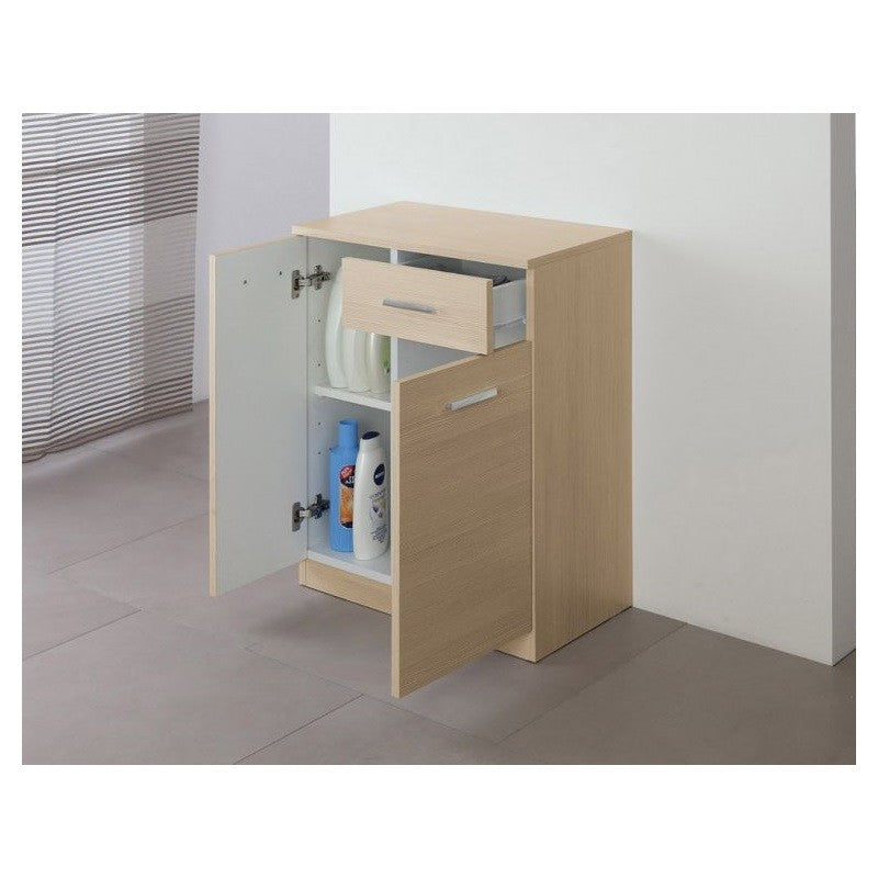 Badezimmerschrank mit zwei Türen und einer Schublade in Larice 60x34x h78,5 cm