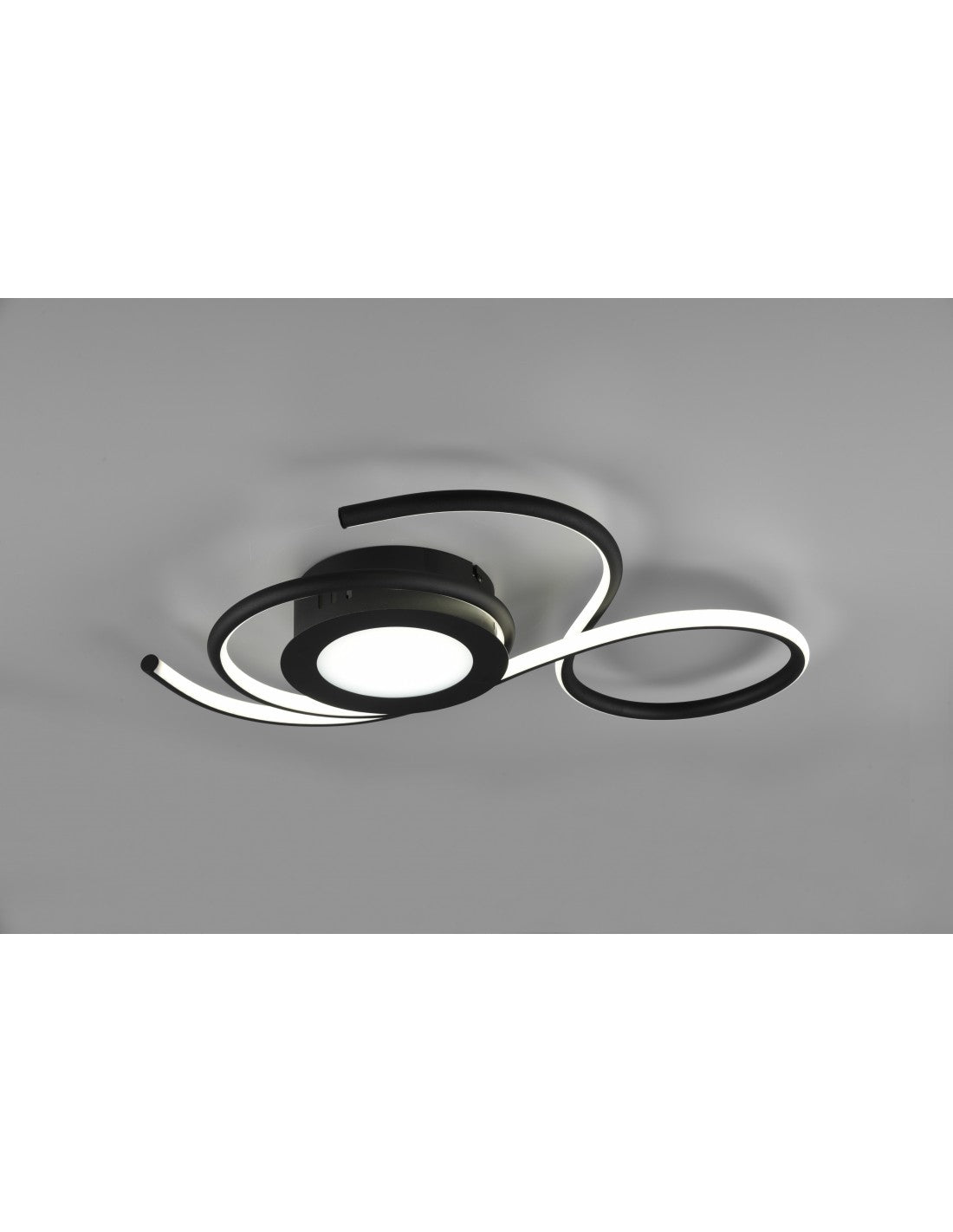 Applizierte schwarze Deckenleuchte, modernes Design, LED-Dimmer, Jive Trio Lighting