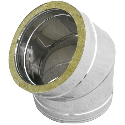 Doppelwandiger 45°-Edelstahlbogen 316L