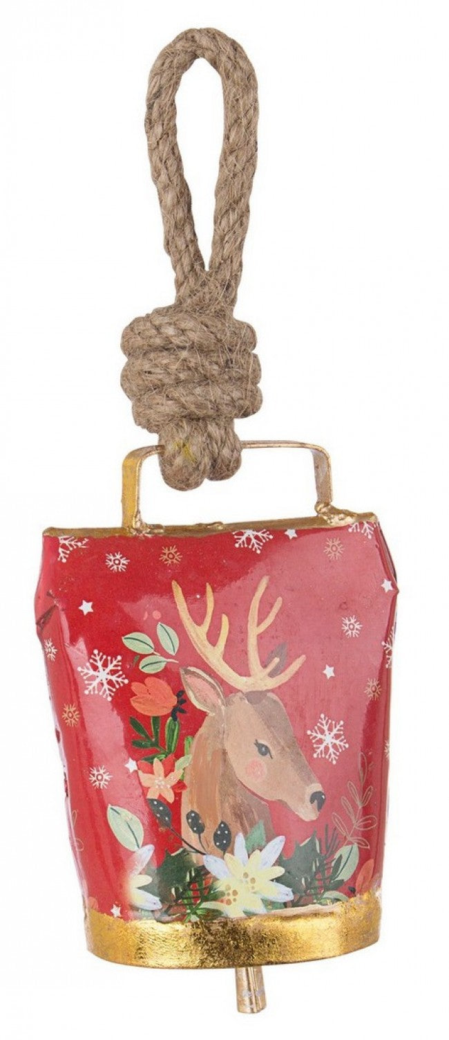 12x Anhänger Wandi Bell Rentier Rot
