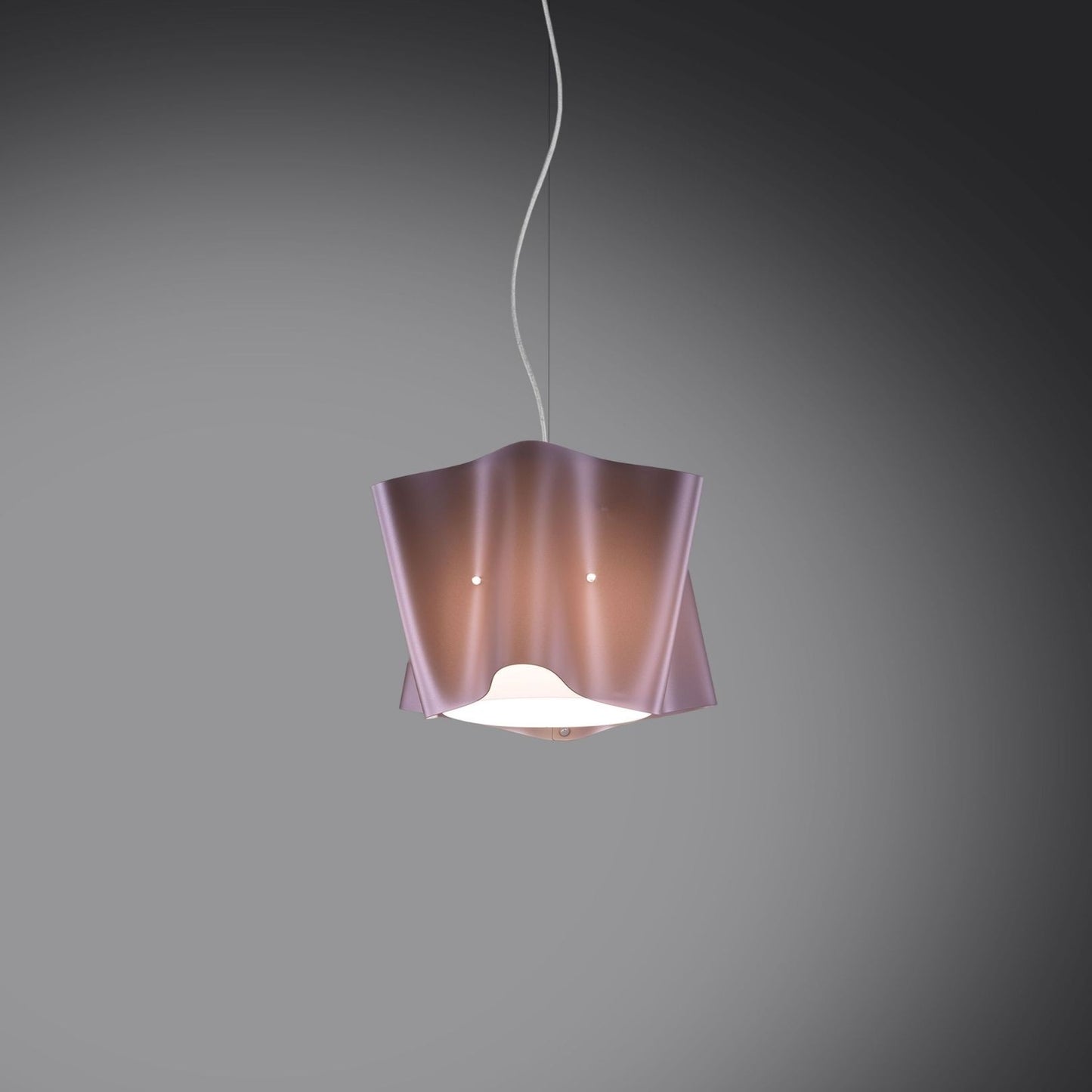 Rosa Metallaufhängung aus verchromtem Metall cm. 25 x 25h