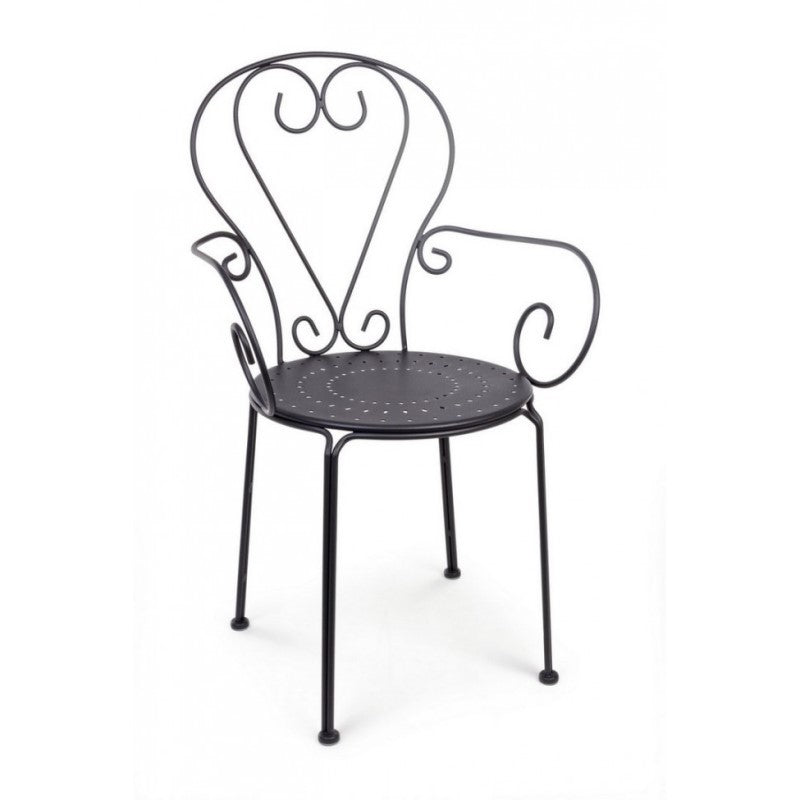 Sedia Da Giardino Con Braccioli In Acciall Etienne 49X49X H89 Cm