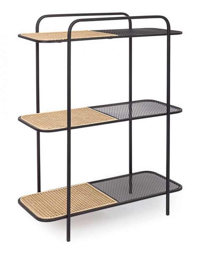 Stahl Bücherregal Geformt drei Regale Anthrazit ELYOT 82x35x h100 cm