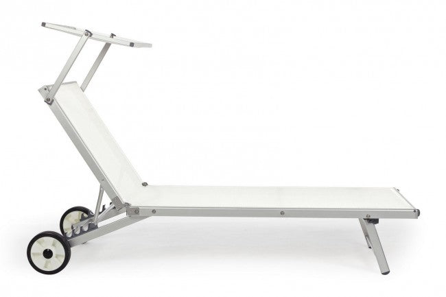 Cross-Sonnenliege mit weißen Aluminiumrädern