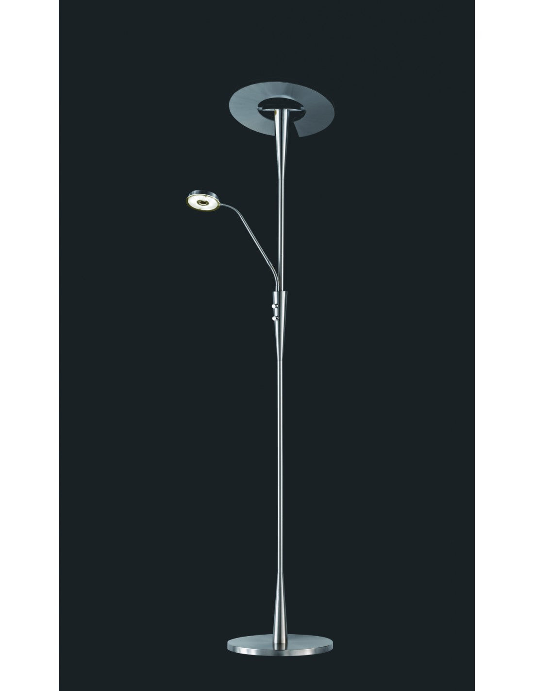 LED-Stehleuchte mit dimmbarem Lesespot Quebec Nichel Trio Lighting