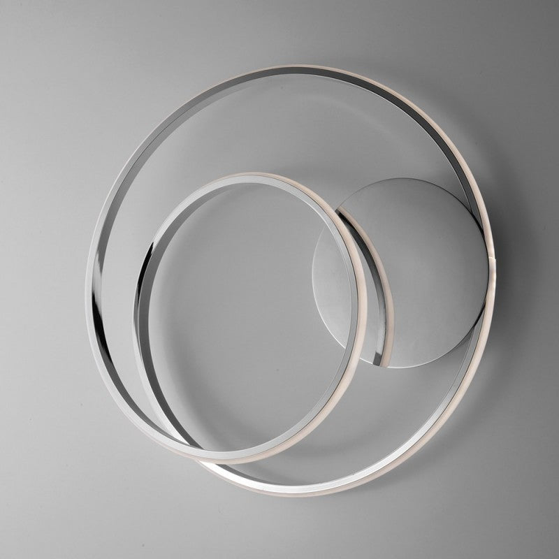 Deckenleuchte aus poliertem Chrommetall und Aluminium mit integrierter LED 46x h7 cm