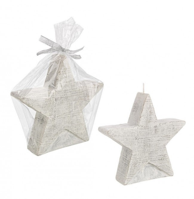 6x weiße Sternkerze