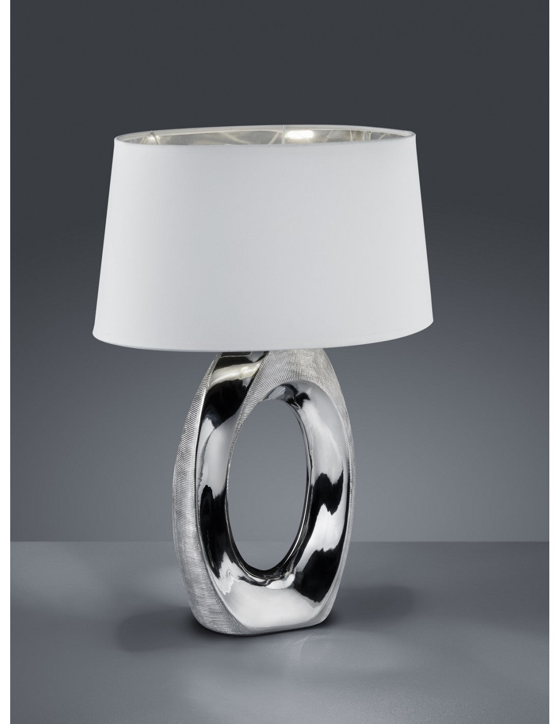Moderne Tischleuchte Keramik Silber Taba H52 cm Trio Lighting