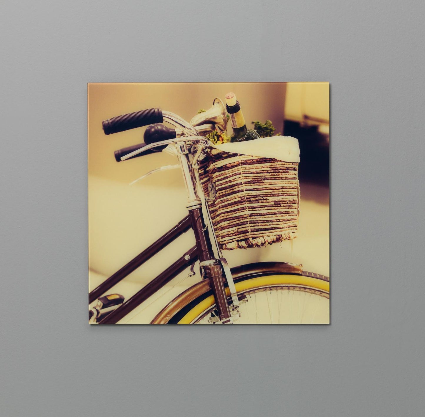 Druck auf Glas 70x70 cm mit mehrfarbiger Leinwand