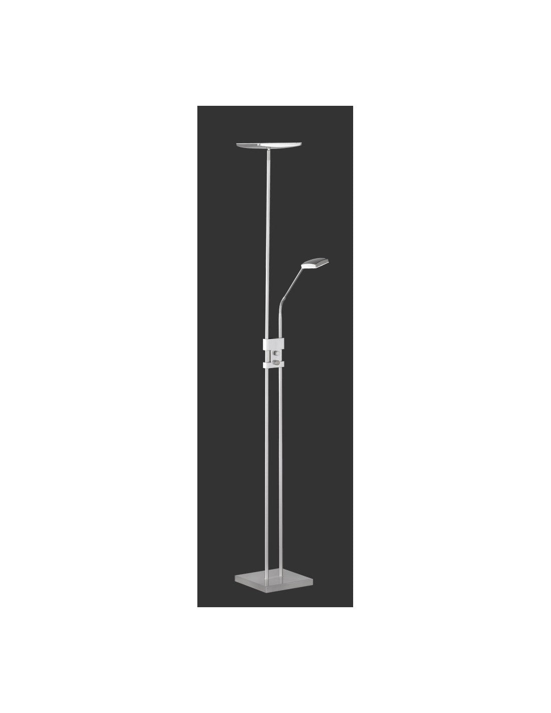 Stehleuchte 2 LED Luke Nickel verstellbares Licht Trio Lighting